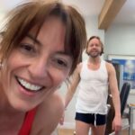 Davina McCall Instagram - So @mdlondon joined me today. I wanted to show him the @ownyourgoalsdavina work out from yesterday. @fayes_fitness ….He loved it!!!!!! He did 5 and a half rounds . I’m never doing my own Vo again . He’s much better 😂😂😂😂😂❤️ #ad