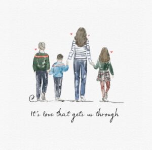 Davina McCall Instagram - This picture by @lucyclaireillustration is called “it’s the love that gets us through “. They’ve been through enough . Now let’s give them some space to recover . ❤️