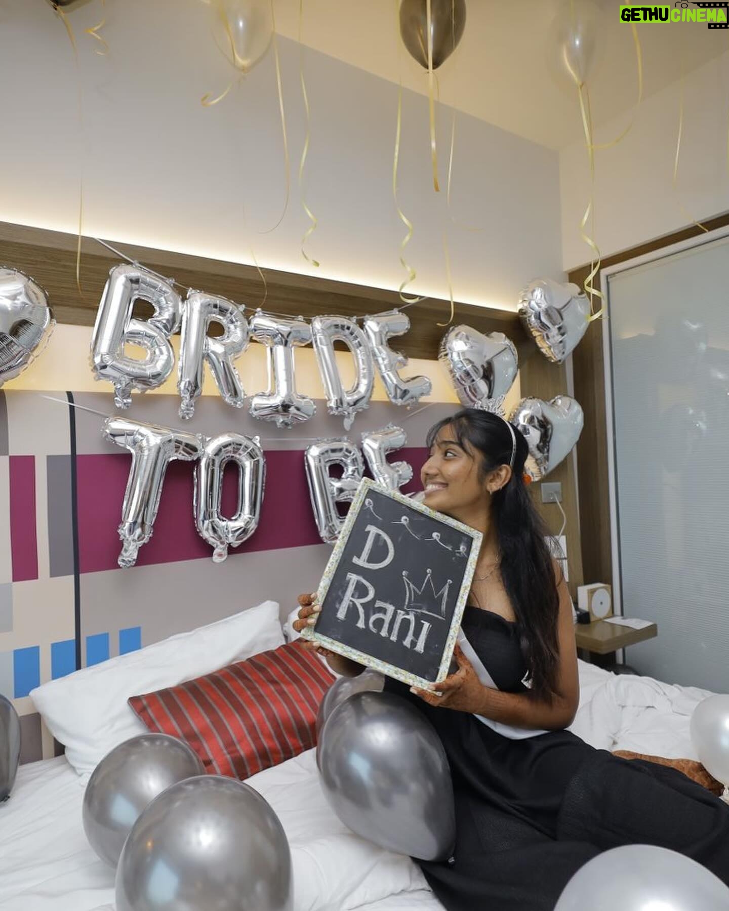 Deepika Venkatachalam Instagram - 18.05.23 🥹 The first evening of most evenings following. 🫶🏼 The day began on an emotional note with my girls surprising me out of nowhere with a bachelorette party, all dolled up and with a “D Rani” board making me all teared up. - The womanhood and girl to girl friendships came to me late, but at the perfect time :’) 🧿 We wanted a small mehendi celebration, chinna vaiyasula relatives ellam onna okandhu poduvom la? Apdi. And we had it just in our terrace with the cutest decor! The wedding mood was setting in so hard this evening, we both had shoot till the day before , all tired and exhausted. Aana this very evening, the jam session with songs that remind us of love, and of course both of us dancing for each other with the lyrics that spell out our love to each other, was so much enough to let all the emotions sink in! 🥹 And that’s when we told you all that it’s US getting married to each other !!!!!!!!!!!!! 🙈🙈🙈 Kalyana veedu kalai katta aramichadhey, iniki dhaan. Everyone was around, so much noise, laughter, silliest gestures among ourselves. A year ago today, I felt the cold feet but also got my heart warmed that “THIS” is happening, we are soon announcing to the whole world that we are “US. 🫶🏼🫂 . #RnD #OneYearofMehendi #mehendi #weddingseries #RnDkalyanam #RnDwedding