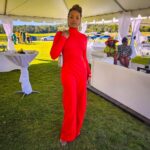 Demetria McKinney Instagram – Attended Polo Classic Fashion Show! Fall colors while attending. I had so much fun 🤗
Jumpsuit by: @mariaharperdesigns 
Shot by: @cviro4real 

#sisterlocs #fashion #orange #outfit #fall