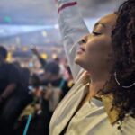 Demetria McKinney Instagram - #aboutlastnight Went out to see @newedition in concert with @cviro4real and @dallasthestylist and had such a great time! Got all #cute in #burberry and Cai rocked @fendi. Big shouts to @realjohnnygill22 #newedition #music #goodtimes #fashion #microlocs #hair #naturalhair #Fendi #concertoutfit