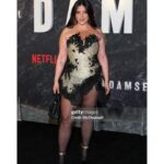 Denise Bidot Instagram - A proper #tbt to last weeks magical world premiere for @netflix new film #damsel. The movie is SO good (I live for a good twist) and @milliebobbybrown killed it. Didn’t even realize how perfect the occasion would be, then, mini me, @jjossymarie got to have her first solo red carpet moment, at the Plaza nonetheless (such a vibe, so I had to add the video) lol 😅🤪 Special thanks to @theblondsny for my incredible dress, which fyi was straight from the runway ( I know because I wore it 😜). @phillipeblond @davidblond the craftsmanship behind your work is truly next level. I felt like the ultimate warrior princess. Another huge thanks to @brian_atwood @zaksrodriguez for gifting me the most beautiful heels from @il.fratellino which I’ll never stop wearing, because, well, they are perfect. To the team over at @houseof.nyc you always have the best brands and are beyond generous with me, always allowing me to pull and showing me love . Thank you for not only letting me wear the beautiful jewelry by @senianewyork but for also getting Joselyn fly for the night , it meant the world to me. Then there’s my girl @suave_wig who brought my hair to life and my forever boo @nails_byely who killed it on mine and Joselyn’s nails. (If you are in nyc and need nails or hair, they are the ones!) And last but not least thank you to @florencebymills @netflix for inviting us and giving us a night for the books 💜✨ I know this probably feels like a lengthy caption but I’ve been truly blessed to have amazing people in my life and I wanted to take a second to really thank them. I never want to take a single moment for granted. Besitos everyone 😘 Red carpet photos and videos courtesy of @gettyimages Oh and Damsel officially comes out tomorrow on Netflix, go watch and let me know your thoughts 🫶🏼✨
