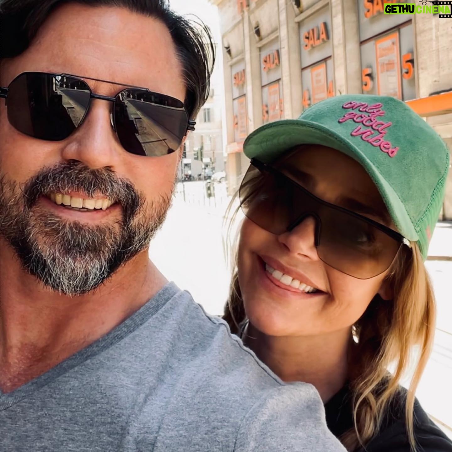 Denise Richards Instagram - Walking around with my hubby. Thank you #rikarsottica for all your help & you’re so kind & lovely. We love our 🕶 #bottegaveneta #saintlaurent