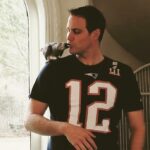 Devon Aoki Instagram - James and his new BFF. GO PATRIOTS!!! @jbailey13b