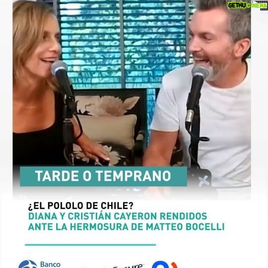 Diana Bolocco Instagram - En #TardeOtemprano, @dianaboloccof y @crissancheztv se refirieron a la locura en redes por el hijo de Andrea Bocelli, Matteo Bocelli. Sintoniza Radio Pauta en la 100.5 📻 y Pauta.cl 🌐 de lunes a viernes desde las 17:00 hasta las 18:00 hrs. @banco_internacional @entel @ensurechile