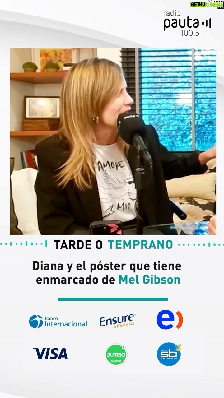 Diana Bolocco Instagram - En #TardeoTemprano, @dianaboloccof y @crissancheztv, recordaron a sus ídolos de la juventud y los que tenían ese espacio tan sagrado en la habitación: el sitio donde uno pega los posters. Diana reconoció que solo tuvo uno y que ese mismo lo mando a enmarcar, la figura en cuestión es de Mel Gibson. Sintoniza Radio Pauta en la 100.5 📻 y Pauta.cl 🌐 de lunes a viernes desde las 17:00 hasta las 18:00 hrs. Auspiciado por @banco_internacional @entel @ensurechile @salcobrandcl @visachile @jumbochile