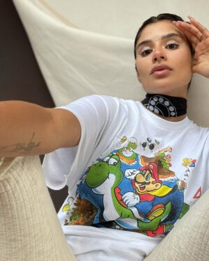 Diane Guerrero Instagram - Yoshi in COlombia. 

Scarf by @urbannativeera

@glampinglesetoiles