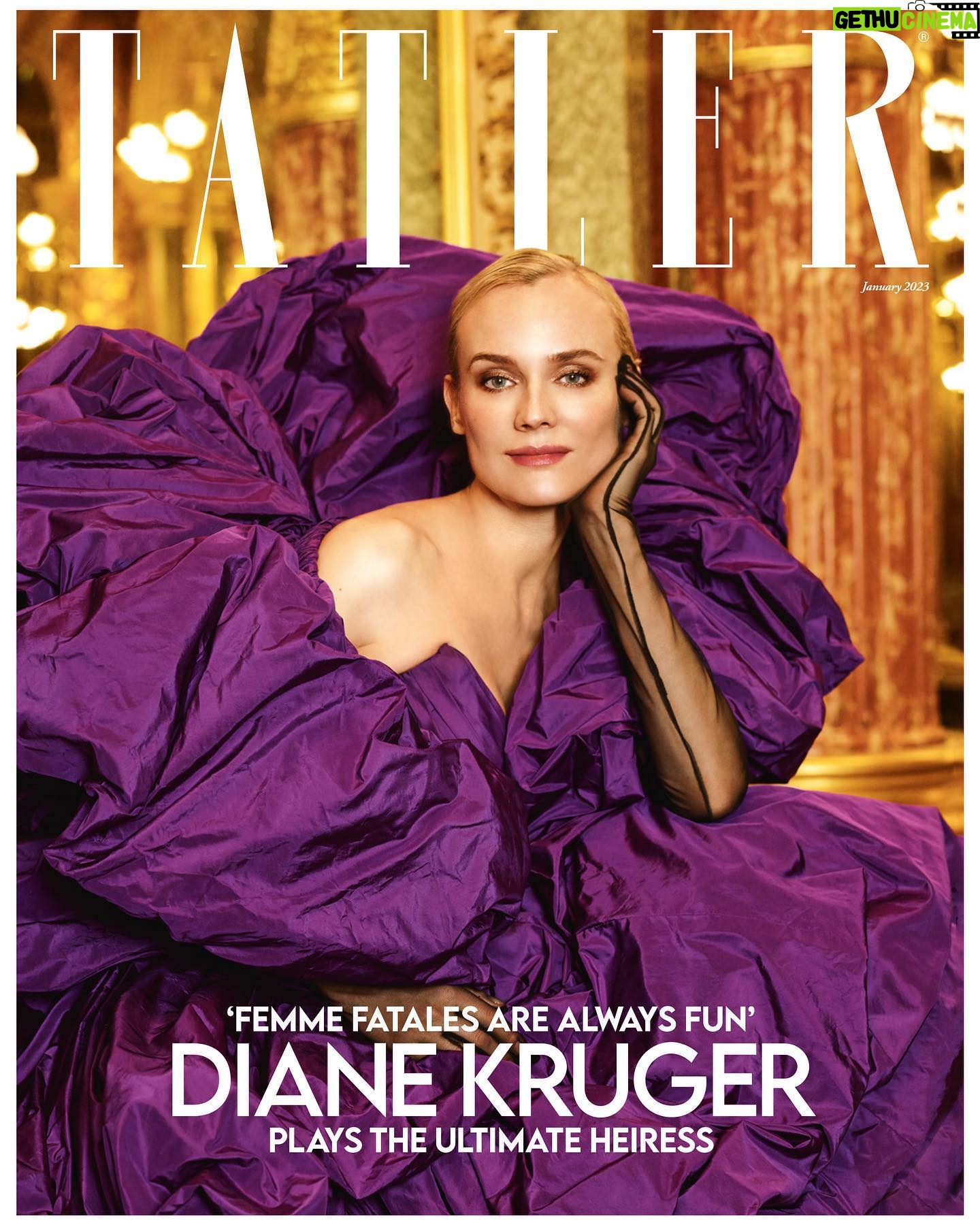Diane Kruger Instagram - @dianekruger plays the ultimate heiress as she graces the cover of Tatler’s January issue, in dramatic @dolcegabbana. ‘Those femme fatale characters are always fun,’ she tells @elleaustin_, on her career-defining new role. ‘They feel – I don’t know – dangerous at times.’ Click the link in bio for the full interview, and don’t miss the January issue, on sale 1 December. Photographed by @lucbraquet and styled by @sophiepera.