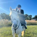 Dita Von Teese Instagram – Just came home from learning #sidesaddleriding in Maryland with @fencelinesart and Mister Bleu. I’m a novice rider; I only started casually taking dressage lessons about ten years ago. 
Special thanks to #BeccaHolland for introducing me to Christina and her lovely family 💛 and much admiration to all the #sidesaddle enthusiasts!