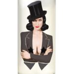 Dita Von Teese Instagram - The Tuxedo Rose Striptease Candle is back! Insert the 2oz scented candle (or any tea light of your choice) and enjoy the show as the heat reveals a sensual and erotic transformation. The patented thermal reactive ink dissapears with the heat from the flame revealing a titillating tableau. Once extinguished and things cool off, the ink will magically reappear until you’re ready to heat things up again. Comes with one 2oz scented votive insert - a voluptuous concoction of velvety musk, geranium, bergamot, sandalwood, and damask rose. Candle holder can continue to be reused over and over again with any small candle of your choice. *images are censored here. Actual product shows full nudity. Price: $42.50 exclusively @hereticparfum #striptease #burlesque #stripteasecandle