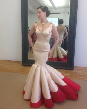 Dita Von Teese Instagram - #MetBall memories with @zacposen. 
I went to the Met Ball five or six times over the years, but this particular year, I had the best, most on-theme #CharlesJames inspired look. Scroll through for fitting pics plus a video Zac took while someone played a favorite song on their iPhone.