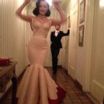 Dita Von Teese Instagram – #MetBall memories with @zacposen. 
I went to the Met Ball five or six times over the years, but this particular year, I had the best, most on-theme #CharlesJames inspired look. Scroll through for fitting pics plus a video Zac took while someone played a favorite song on their iPhone.