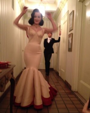 Dita Von Teese Instagram - #MetBall memories with @zacposen. 
I went to the Met Ball five or six times over the years, but this particular year, I had the best, most on-theme #CharlesJames inspired look. Scroll through for fitting pics plus a video Zac took while someone played a favorite song on their iPhone.
