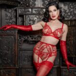 Dita Von Teese Instagram – Introducing Femmeoiselle in Flame! @ditavonteese incorporated one of her iconic stilettos in the embroidery… can you find it? Swipe for a closer look 👠

#DitaVonTeese #DitaVonTeeseLingerie #glamorous #lingerielove #luxurylingerie