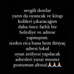 Doğa Rutkay Instagram – Lütfen iletişim bilgisi olanlar telefon numara vs varsa hepsini yazın.
biraz da yavrulara moral olsun.
bunca ortalık karışıkken yardım paketleri nereye nasıl ulaşıyor bilemiyoruz maalesef:( o yüzden tereddüt ediyorum, net adreslere göndermeye çalışacağım o yüzden desteğinize ihtiyacım var …
çocuklar için oluşan yerler varsa, hem kitap hem oyuncak desteği için.
şimdiden teşekkürler.
