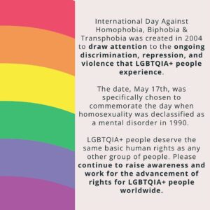 Dominique Jackson Instagram - @thephluidproject International Day Against Homophobia, Biphobia & Transphobia was created in 2004 to draw attention to the ongoing discrimination, repression, and violence that LGBTQIA  people experience.

The date, May 17th, was specifically chosen to commemorate the day when homosexuality was declassified as a mental disorder in 1990. 

LGBTQIA  people deserve the same basic human rights as any other group of people. Please continue to raise awareness and work for the advancement of rights for LGBTQIA  people worldwide.

#lgbtq🌈 #gayrights #idahobt