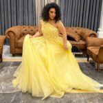 Donia Samy Instagram - 💛👩🏽‍🦱 👗 @vano_ready_to_wear @ali_elsharnoby 💄 @annanamr_makeupartist