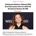 Drew Barrymore Instagram - I’m so excited to share that Hollywood Squares is coming back to @cbstv with @flowerfilms producing along with our partners @jessecollinsent! I will be the center square!
