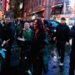 Dua Lipa Instagram - RADICAL OPTIMISM POP UP IN TIMES SQUARE LAST NIGHT 💙🌀 thank youuuu for braving the rain and cold with me!! New York you have my heart!!!!! @americanexpress