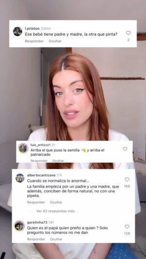 Dulceida Instagram - no me podía quedar callada:
Esta semana la burbuja ha explotado y nos hemos expuesto a la realidad más cruda, esa que no queremos ver. Dónde la misoginia y la lesbofobia son un hecho común en una gran parte de la sociedad. Dónde algunas personas, desde su más profunda ignorancia, se atreven a realizar opiniones cargadas de desprecio con preguntas absurdas de las que conocen perfectamente su respuesta. Porque queridos señores, un donante de semen no es un padre, por muchas veces que lo queráis preguntar. Y porque nosotras estamos en nuestra plena libertad de tener hijos con nuestros cuerpos, unos hijos que van a tener DOS MADRES, sí. Incluso hay comentarios de personas que con odio, se preocupan muchísimo por los hijos de oh, las terribles lesbianas, y de su vulnerabilidad hacia el mundo. Cuando lo realmente preocupante es que estos niños se tengan que cruzar alguna vez en su vida con esta gente tan intolerante. Vuestro mundo es una mierda y está lleno de odio, el nuestro no. Y lo que está claro es que estas opiniones NO SON RESPETABLES, por eso hay que combatirlas y no quedarnos calladas. Y después de esto, cojo mis cosas y me vuelvo a mi burbuja, donde las cosas no son perfectas, pero donde por lo menos puedo ser yo misma y está llenita de amor. 🌈🤍