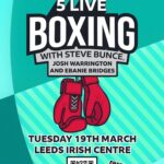 Ebanie Bridges Instagram - I’m be back in LEEDS! on Tuesday March 19th at The Irish Centre from 7.30pm with Boxing favourite Steve Bunce as he takes his BBC 5 Live Boxing Podcast on the road. Come join us! Me and @j_warrington will be talking all things boxing and answering your questions on the night. Can’t wait to see you all 🫶🫶 Limited tickets remain as the event is now nearly sold out. Tickets 👉🏻 @bbc5live (podcast section) #MOT #alaw 💛💙💛💙