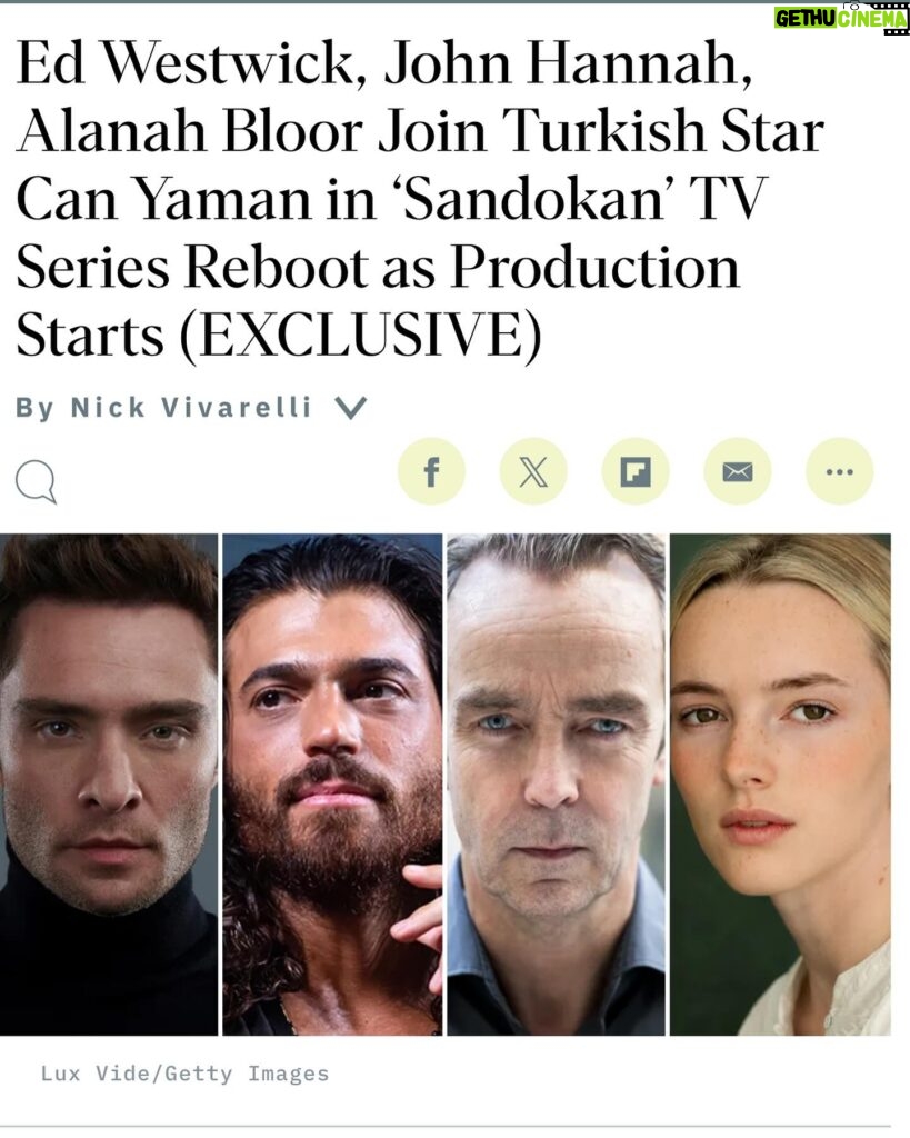 Ed Westwick Instagram - SANDOKAN - MY NEW SERIES ANNOUNCEMENT from @variety !! So excited to tell you all!! This will be such entertainment and adventure for you - promise!!! ❤️🇮🇹🙏🏻