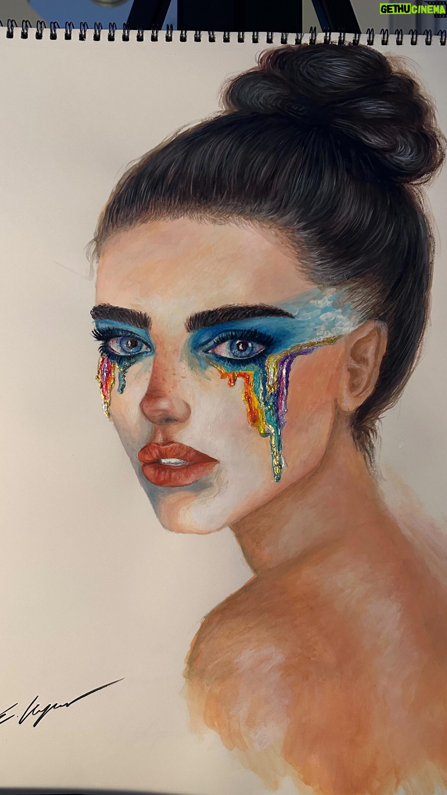 Elena Kamperi Instagram - Lay beside meπ€π #artwork #kamperiart #artist #art