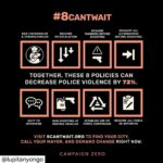 Elisabeth Moss Instagram - Today, @CampaignZero is launching #8CantWait, a list of 8 policies that, when combined, have the power to reduce police violence in the United States that results in death by up to 72%. I’m supporting #8CantWait, and I urge you to join me since these policies can be changed immediately. They are common sense ideas regarding use-of-force that will make our communities safer since their impact will save lives. We need to flood mayoral offices across the country with clear demands that these policies be enacted immediately. Look up your city on 8cantwait.org to see what policies are already in place, and demand that your mayor change the ones that do not meet the #8CantWait standards. Too much is at stake to wait, so go to 8cantwait.org and reach out to your mayor’s office by phone, email or social media today. @campaignzero