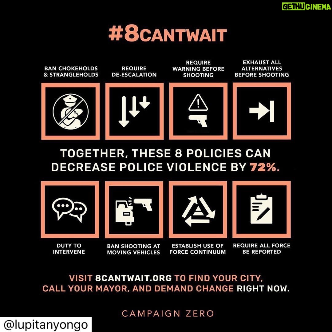 Elisabeth Moss Instagram - Today, @CampaignZero is launching #8CantWait, a list of 8 policies that, when combined, have the power to reduce police violence in the United States that results in death by up to 72%. I’m supporting #8CantWait, and I urge you to join me since these policies can be changed immediately. They are common sense ideas regarding use-of-force that will make our communities safer since their impact will save lives. We need to flood mayoral offices across the country with clear demands that these policies be enacted immediately. Look up your city on 8cantwait.org to see what policies are already in place, and demand that your mayor change the ones that do not meet the #8CantWait standards. Too much is at stake to wait, so go to 8cantwait.org and reach out to your mayor’s office by phone, email or social media today. @campaignzero