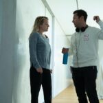 Elisabeth Moss Instagram - Behind the scenes on @theinvisiblemanmovie with writer/director Leigh Wannell... he’s probably telling me to do the scene again and run faster and I’m stalling for time 😜 #leighwannell #theinvisibleman 2•28•2020