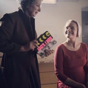 Elisabeth Moss Instagram - “You think I'm not a goddess?
Try me.
This is a torch song.
Touch me and you'll burn.”- Margaret Atwood.  It’s as difficult for me to explain what this woman means to me as it is to pick just one quote from her for this... I will never be able to thank you enough for giving me and all of us, June. It has been a gift to inhabit her. Thank you for giving all of us your stories. And thank you for being one of the most bad ass women I have ever met. Happy birthday @therealmargaretatwood ❤️