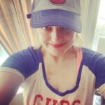 Elisabeth Moss Instagram - Celebrating #OpeningDayatHome with my baseball family! Miss you baseball and hope to see you soon! GO CUBBIES!!! ⚾️💙⚾️ @cubs #cubs
