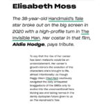 Elisabeth Moss Instagram - Such an honor to be named one of the @entertainmentweekly Entertainers of the Year!! And thank you @aldis_hodge for this beautiful piece you wrote... and especially for knowing what’s most important to me. Sushi 🍣 ❤️ 📷 @ramonarosales illustration by @lizzie.gill.art #entertainersoftheyear