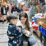 Eliza Sam Instagram – My Xmas shopping buddy🥰
Last pic… this kid is determined🙈