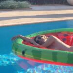 Elizabeth Hurley Instagram - Just floating on a slice of watermelon ❤️