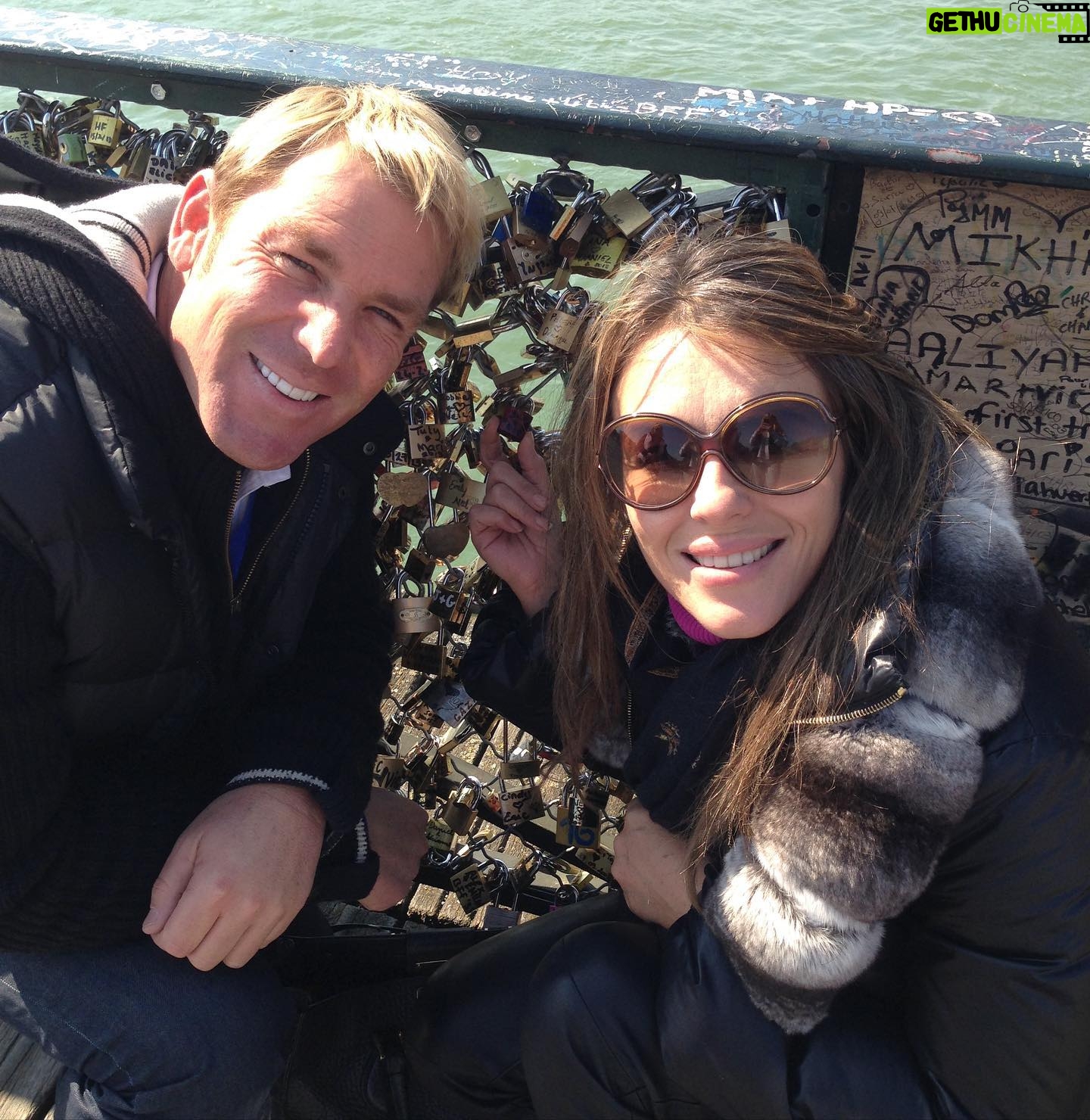 Elizabeth Hurley Instagram - A year without Shane. You’ll be missed forever. I hope our padlock is still there ❤️ #pontdesarts