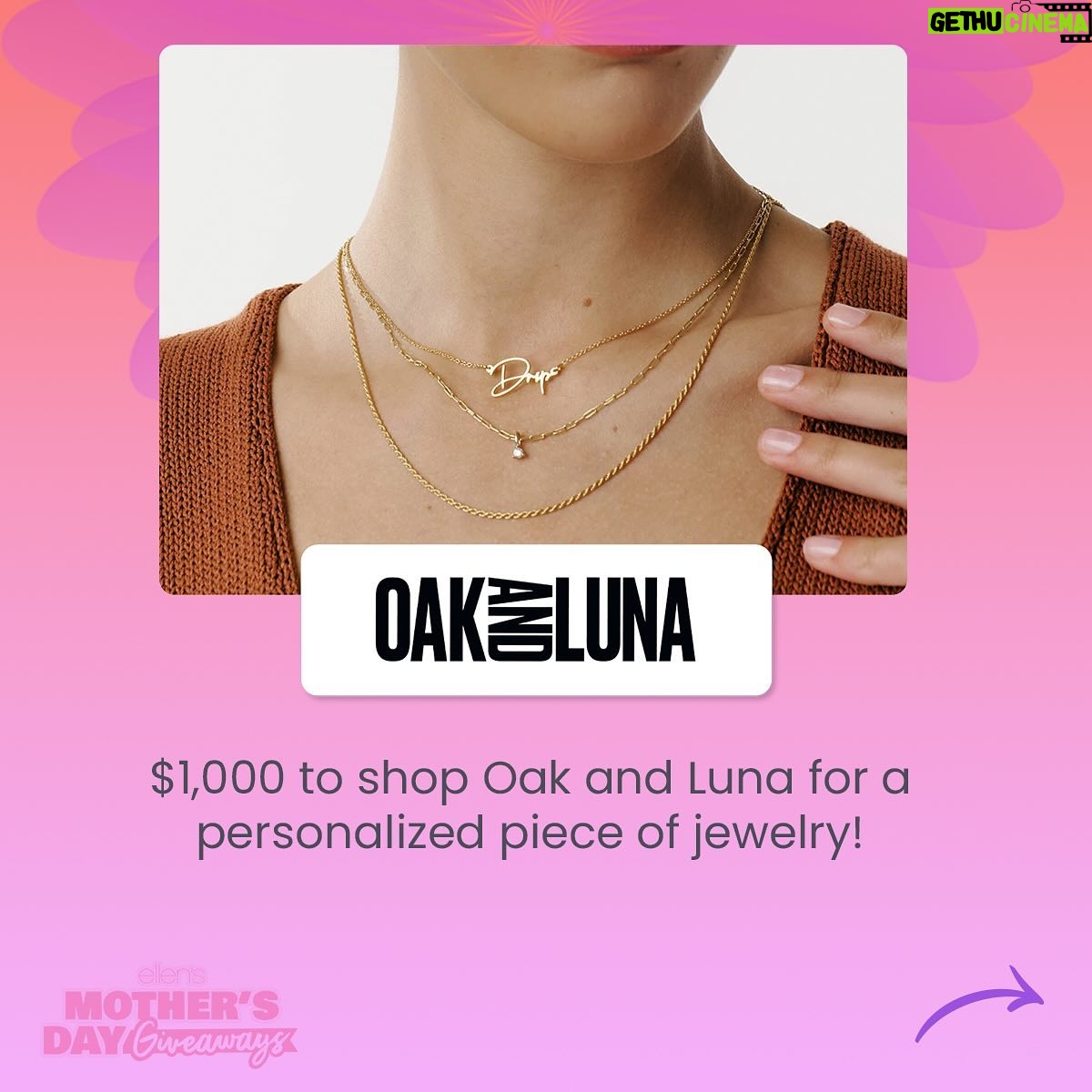 Ellen DeGeneres Instagram - Moms have the hardest jobs in the world – pretending they like your haircut. So I wanted to make sure I found the perfect Mother’s Day giveaways to honor all the moms out there with FOUR amazing giveaways and FOUR chances to win! So get entering! Because four lucky people are going to win these wonderful Mother’s Day gifts! *link in bio @oakandluna @lauragellerbeauty @getremento @miravalresorts