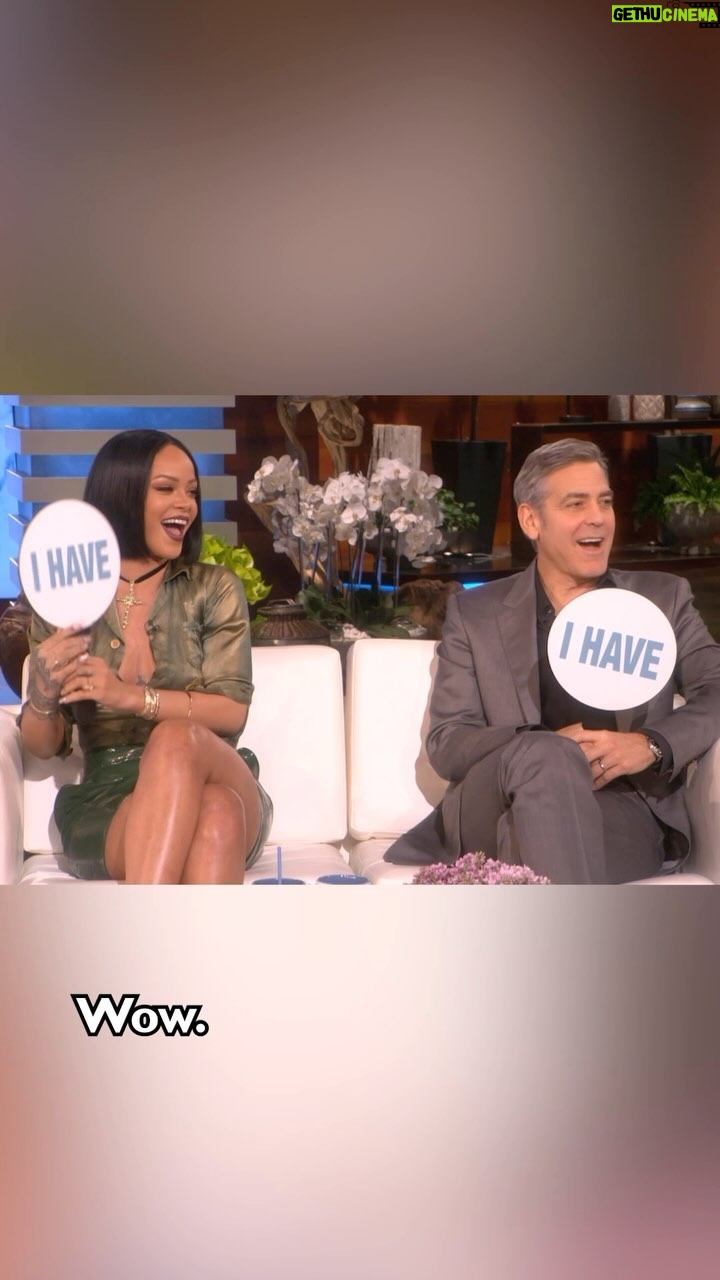 Ellen DeGeneres Instagram - I learned a lot about George Clooney and @badgalriri during this game of #NeverHaveIEver
