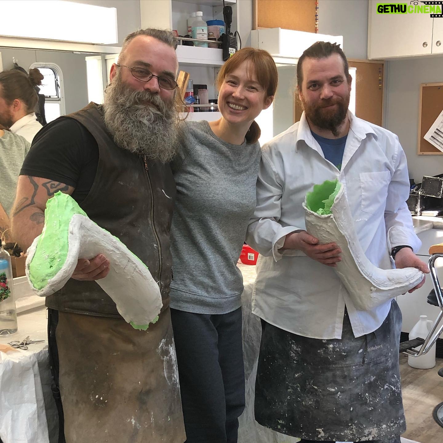 Ellie Kemper Instagram - These two men had the totally unenviable task of making a mold of my feet this morning. Now we are bonded for life. Thank you, Bruno and Max! (PS I promise this was for work.)
