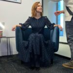 Ellie Kemper Instagram - What a great chair! I had a super fun day of press for The Great American Baking Show: Celebrity Holiday Special which streams tomorrow (Friday 12/2) on @therokuchannel. Pull up a “chair” and watch!