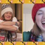 Ellie Kemper Instagram - #fbf to yesterday when I got this socially distanced holiday hug from human sunshine @drewbarrymore! Thank you for having me @thedrewbarrymoreshow ☀️☀️☀️