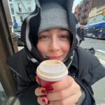 Elsie Hewitt Instagram – just a girl and her oat milk cappacheen and giant hands cus 0.5