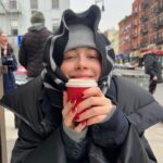 Elsie Hewitt Instagram – just a girl and her oat milk cappacheen and giant hands cus 0.5
