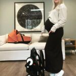 Emilie de Ravin Instagram - New pram for Bebe-to-be ! I had a yoyo for both my older kids & it was by far my fav go to pram for everyday use & travel. It’s super small & lightweight, folds/unfolds in like 5 seconds, & super chic! (Loving this ‘Ginger’ colour pack, & there’s tons more to choose from) This is with the bassinet obvi, but just pop that off when buba is 6mths old & pop on the seat (which folds with the base!) & you’re set 😍. #lifesaysgo #yoyobabyzen #gifted @babyzen_au Outfit: @bumpsuit ❤️