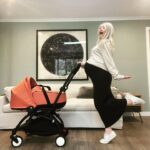 Emilie de Ravin Instagram - New pram for Bebe-to-be ! I had a yoyo for both my older kids & it was by far my fav go to pram for everyday use & travel. It’s super small & lightweight, folds/unfolds in like 5 seconds, & super chic! (Loving this ‘Ginger’ colour pack, & there’s tons more to choose from) This is with the bassinet obvi, but just pop that off when buba is 6mths old & pop on the seat (which folds with the base!) & you’re set 😍. #lifesaysgo #yoyobabyzen #gifted @babyzen_au Outfit: @bumpsuit ❤️