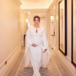 Emily Atack Instagram - Huge thank you @bafta for having me and bump last night ✨ Thank you to @ghdhair - what a bloody LOVELY team you all are! And to @lancomeofficial - The fabulous @messapaulo especially - for hiding my extreme lack of sleep 🫣 And to @thesavoylondon for letting me sample their entire room service menu. Dress of dreams was @roland_mouret .. I felt like Princess ruddy Leia 😌