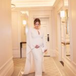 Emily Atack Instagram - Huge thank you @bafta for having me and bump last night ✨ Thank you to @ghdhair - what a bloody LOVELY team you all are! And to @lancomeofficial - The fabulous @messapaulo especially - for hiding my extreme lack of sleep 🫣 And to @thesavoylondon for letting me sample their entire room service menu. Dress of dreams was @roland_mouret .. I felt like Princess ruddy Leia 😌