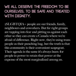 Emily Hampshire Instagram - Today on #TransgenderDayofVisibility, the @teganandsarafoundation announces an Open Letter: Artists Against Anti-Trans Legislation in Canada. For those outside of Canada, the country is often seen as a human rights haven. However, the reality is that Canada is not immune to the global attack on the trans community and their access to inclusive spaces, healthcare and freedoms.
 
More than 400 artists living in or hailing from Canada signed this letter to draw attention to the concerning rise of anti-trans legislation in the country, including proposed bans on inclusive healthcare for trans youth in Alberta, and infringement on the freedoms of gender-diverse youth to use their chosen names and pronouns at school without parental consent in New Brunswick and Saskatchewan.
 
The anti-trans policies taking root in Canada go beyond discrimination - they present a clear risk to the mental and physical well-being of trans individuals throughout the country. The undersigned artists stand against these alarming and destructive policies, and call on our communities and local and national policymakers to put a stop to this concerning surge in anti-trans policy.
 
Read the full letter and view all signatures at teganandsarafoundation.org/open-letter or the link in our bio.