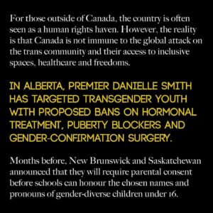 Emily Hampshire Instagram - Today on #TransgenderDayofVisibility, the @teganandsarafoundation announces an Open Letter: Artists Against Anti-Trans Legislation in Canada. For those outside of Canada, the country is often seen as a human rights haven. However, the reality is that Canada is not immune to the global attack on the trans community and their access to inclusive spaces, healthcare and freedoms.
 
More than 400 artists living in or hailing from Canada signed this letter to draw attention to the concerning rise of anti-trans legislation in the country, including proposed bans on inclusive healthcare for trans youth in Alberta, and infringement on the freedoms of gender-diverse youth to use their chosen names and pronouns at school without parental consent in New Brunswick and Saskatchewan.
 
The anti-trans policies taking root in Canada go beyond discrimination - they present a clear risk to the mental and physical well-being of trans individuals throughout the country. The undersigned artists stand against these alarming and destructive policies, and call on our communities and local and national policymakers to put a stop to this concerning surge in anti-trans policy.
 
Read the full letter and view all signatures at teganandsarafoundation.org/open-letter or the link in our bio.