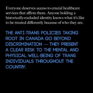 Emily Hampshire Instagram - Today on #TransgenderDayofVisibility, the @teganandsarafoundation announces an Open Letter: Artists Against Anti-Trans Legislation in Canada. For those outside of Canada, the country is often seen as a human rights haven. However, the reality is that Canada is not immune to the global attack on the trans community and their access to inclusive spaces, healthcare and freedoms.
 
More than 400 artists living in or hailing from Canada signed this letter to draw attention to the concerning rise of anti-trans legislation in the country, including proposed bans on inclusive healthcare for trans youth in Alberta, and infringement on the freedoms of gender-diverse youth to use their chosen names and pronouns at school without parental consent in New Brunswick and Saskatchewan.
 
The anti-trans policies taking root in Canada go beyond discrimination - they present a clear risk to the mental and physical well-being of trans individuals throughout the country. The undersigned artists stand against these alarming and destructive policies, and call on our communities and local and national policymakers to put a stop to this concerning surge in anti-trans policy.
 
Read the full letter and view all signatures at teganandsarafoundation.org/open-letter or the link in our bio.